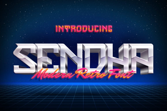 Sendha: The Bold and Techno Display Font for Sci-Fi Projects