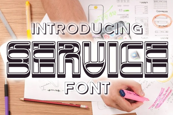 Service: A Bold 3D Retro Font for Craft and Design